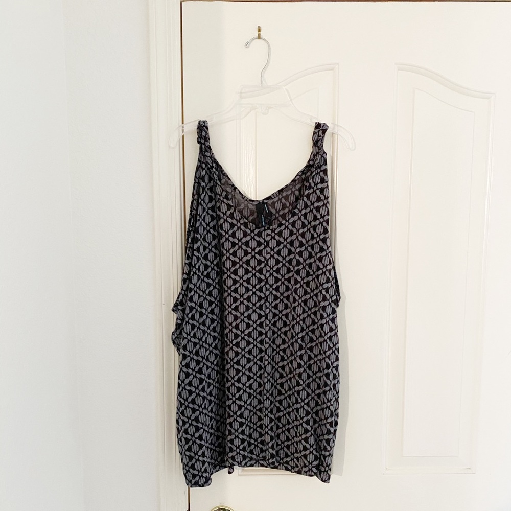 She Said... Black and Gray Print Tank Top